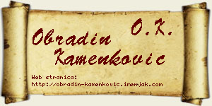 Obradin Kamenković vizit kartica